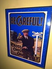 Railroad Crossing Be Careful Train Station Bar Man Cave Advertising Sign picture