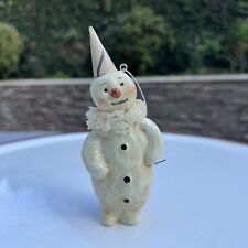 Nicol Sayre Cannon Falls Primitive Folk Art Clown Snowman Christmas Ornament picture
