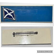 Scotland Scottish Flag Blue & White Blank Name Badge Pinback 3” x 1” picture