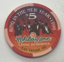 Holiday Inn Casino Boardwalk $5 Chip Las Vegas NV Ring in the New Year H&C 1996 picture