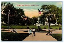 Bangor Maine Postcard Beautiful Chapin Park Fountain Children Bike c1910 Vintage picture