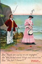 VINTAGE POSTCARD CLASSIC ROMANTIC COUPLE HUMOR MAILED FROM ELK CITY IDAHO 1908 picture