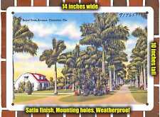 METAL SIGN - Florida Postcard - Royal Palm Avenue, Clewiston, Fla. picture