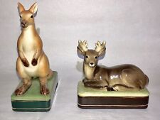 Vintage Takahashi Stag (Rare) and Kangaroo Bookends with Hidden Compartment picture