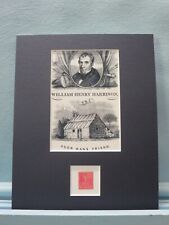 William Harrison wins the 1840 Presidential Election honored by his own stamp picture