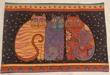 Laurel Burch Woven Tapestry set of 4 placemats cats picture