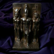 RARE ANCIENT EGYPTIAN ANTIQUES Statue Of Menkaure and Hathor Black Figurine BC picture