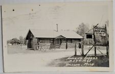 BALDWIN LUTHER MICHIGAN #2 Hurleys Lodge Signs RPPC Real Photo Postcard 1949 picture