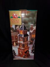 Mervyn's Christmas Village Square LIGHTED CLOCK TOWER Vintage 1998 in Box Tested picture