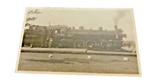 Pacific 2599 Railroad Black White Antique Photograph Steam Train W/ Two Workers picture