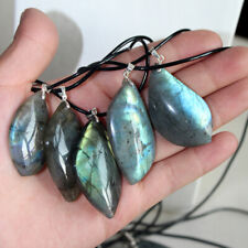 Natural Labradorite Pendant Charm Crystal Pendant Healing Stone Necklace picture