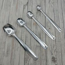 Vintage Stainless Long Handle Nesting Measuring Spoons Unbranded 4 Piece Set picture