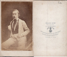Gallas, Chartres, Homme posing in light costume, circa 1865 vintage albumen CDV picture