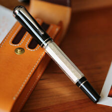 MAJOHN P138 Piston Fountain Pen EF/F/M/Flat Nib Ctahedral Metal Etching Gift Pen picture