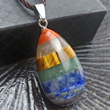 7 Chakra Natural Stone Pendant Necklace Healing Gemstone Crystal Energy Necklace picture
