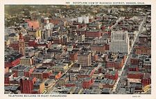 Denver Colorado Aerial View Downtown State Capitol Main Street Vtg Postcard A30 picture