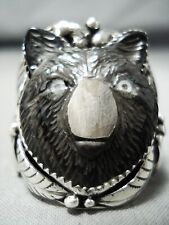IMPORTANT HAND CARVED BEAR FRNACISCO GOMEZ TURQUOISE STERLING SILVER BEAR picture