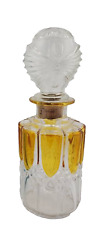 Antique Val Saint Lambert Yellow & Clear Perfume Scent Bottle circa 1920's picture