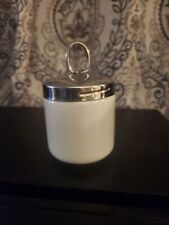 Vintage White Ceramic Egg Coddler With Stainless Steel Lid picture