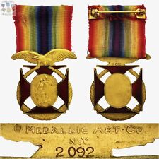 #2092 WWI U.S. MILITARY ORDER OF THE WORLD WAR MEDAL MEDALLIC ART CO. NUMBERED picture