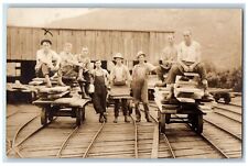 c1910's Lumber Yard Piling Crew Candid Workers WV Antique RPPC Photo Postcard picture
