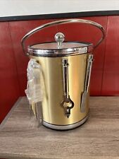 Kraftware Vintage Ice Bucket w lid & tongs Champagne Alcohol Gold picture