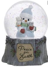 Precious Moments Peace On Earth Annual Snowman Musical Snow Globe - 201104 New picture