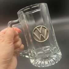 Vintage Volkswagen Glass Mug/Stein ~ Pewter Logo Advertising Memorabilia gift picture