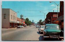 Crossville Tennessee~Main St~Courthouse Clock~Mitchell Drug~Classic Car~c1960 PC picture