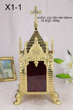 Ornate Gothic Reliquary for your Relic Pyramid-Shaped Roof Cross, 12.8