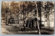 Park Rapids MN Postcard RPPC Photo Northern Pine Camp Log Cabin c1910's Antique picture