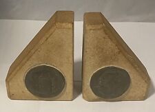 Vintage WW2 Stone Used From Damaged House Of Parliament Stone Bookends picture