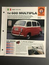 1956 - 1966 Fiat Multipla IMP Hot Cars Spec Sheet Folder Brochure Awesome L@@K picture