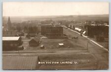 Laurens Iowa~Birdseye Main Street Downtown~Railroad Tracks~Horse Wagon~1909 RPPC picture