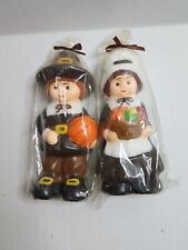 Vintage Set of THANKSGIVING PILGRIMS Candle KMart New Wrapped  picture