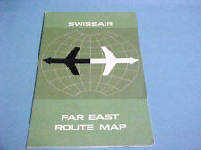 VINTAGE 1963 SWISSAIR FAR EAST ROUTE MAP PRINTED IN SWEDEN picture