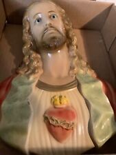 Vintage Chaulkware Bust Religious Jesus Christ 3D wall Mount Art. picture