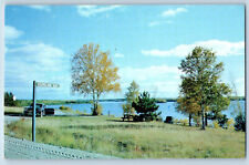 Vermillion Bay Canada Postcard Barr's Esso Service Eagle Lake c1950's picture