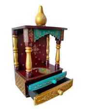 Hand Painted Colour wooden Mandir with Home Temple, office Puja Mandap Ghar picture