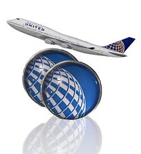 2 Pack United Continental airlines Pin Badge With Glass Dome 20mm Logo. picture