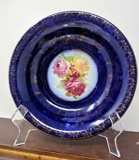 WOOD & SON Rare Antique Royal Roses TRENT Semi Porcelain Ornate Bowl-England picture