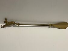 Vintage Solid Brass Bounding Running Rabbit Hare Shoe Horn 16” picture