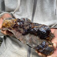 695g Large Sphalerite Black Brown Crystals Rough Gemlike Rare Mineral Specimen picture