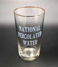 National Percolated Water Soda Fountain Glass / Vtg Acid Etched Bar Advertising picture