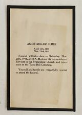 1911 antique AMOS MILLER CLIME terre hill pa MEMORIAL funeral  picture