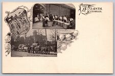 C1900 postcard COTTON PICKING /SELLING early Albertype mint condition ATLANTA picture