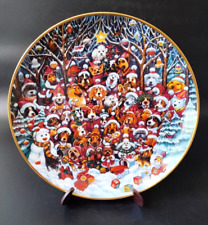Dog Lovers Collectible Plate Santa Paws Franklin Mint picture