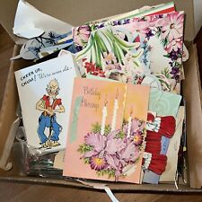 Huge Lot of 1950s Vintage Greeting Cards All Occasions Cards Ephemera Decopauge picture
