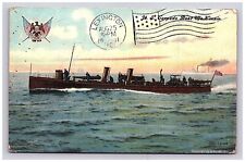Postcard 1911 Ship US McKinzie Torpedo Boat Ocean Vessel Scenic Water View  picture