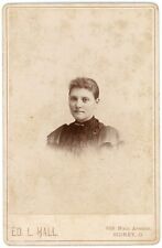 CIRCA 1890'S CABINET CARD Beautiful Young Woman Victorian Dress Hall Sidney OH picture